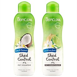TropiClean Lime & Coconut Deshedding Shampoo, 20-oz bottle + Lime & Cocoa Butter Deshedding Dog Conditioner, 20-oz bottle