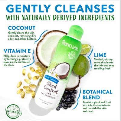 Show full view: TropiClean Lime & Coconut Deshedding Shampoo, 20-oz bottle + Lime & Cocoa Butter Deshedding Dog Conditioner, 20-oz bottle slide 3 of 11