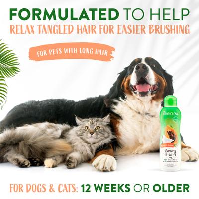 Show full view: TropiClean Luxury 2 in 1 Papaya & Coconut Shampoo & Conditioner, 20-fl oz bottle + Papaya Deodorizing Dog & Cat Spray, 8-fl oz bottle slide 4 of 10