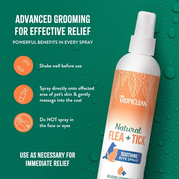 TropiClean Natural Flea & Tick Treatment Bite Relief Dog Spray