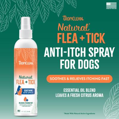 Show full view: TropiClean Natural Flea & Tick Treatment Bite Relief Dog Spray, 8-fl oz bottle slide 3 of 10