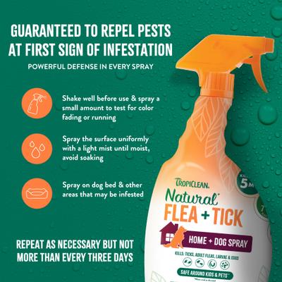 Show full view: TropiClean Natural Flea & Tick Treatment Spray for Dogs, Citrus Scent, 32-fl oz bottle slide 6 of 10