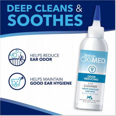 Show full view: TropiClean OxyMed Dog & Cat Ear Cleaner, 4-fl oz bottle slide 7 of 11