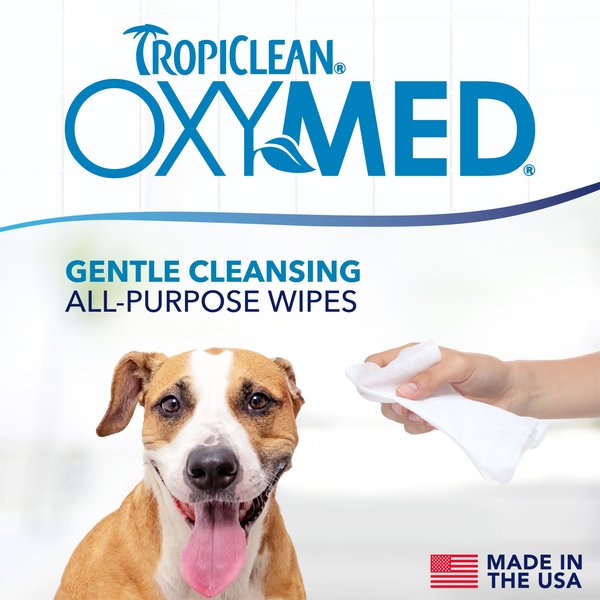 Show full view: TropiClean OxyMed Gentle Allergy Relief Dog & Cat Wipes, 50 count slide 3 of 10