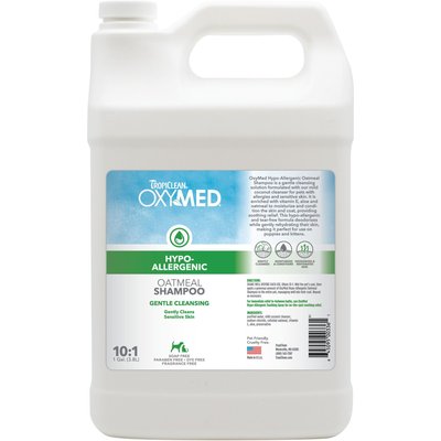 TropiClean TropiClean OxyMed Hypo-Allergenic Oatmeal Dog & Cat Shampoo, Unscented, 1-gal bottle