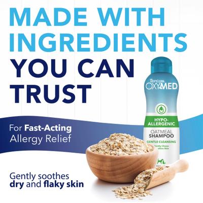 Show full view: TropiClean OxyMed Hypo-Allergenic Oatmeal Dog & Cat Shampoo, Unscented, 1-gal bottle slide 3 of 10