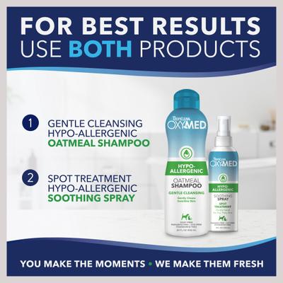 Show full view: TropiClean OxyMed Hypo-Allergenic Oatmeal Dog & Cat Shampoo, Unscented, 1-gal bottle slide 9 of 10