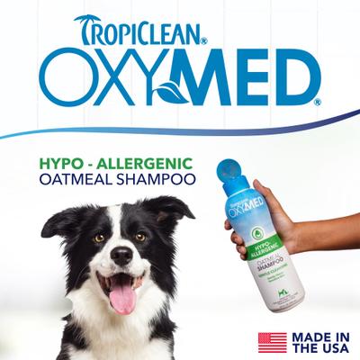 Show full view: TropiClean OxyMed Hypo-Allergenic Oatmeal Dog & Cat Shampoo, Unscented, 20-fl oz bottle slide 4 of 11