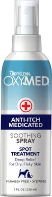 Show full view: TropiClean OxyMed Medicated Anti-Itch Oatmeal Dog & Cat Shampoo, 20-fl oz bottle + Anti-Itch Spray, 8-fl oz bottle slide 6 of 9