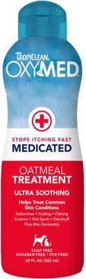 Show full view: TropiClean OxyMed Medicated Anti-Itch Oatmeal Shampoo, 20-oz bottle + Dog & Cat Treatment Rinse, 20-oz bottle slide 6 of 9