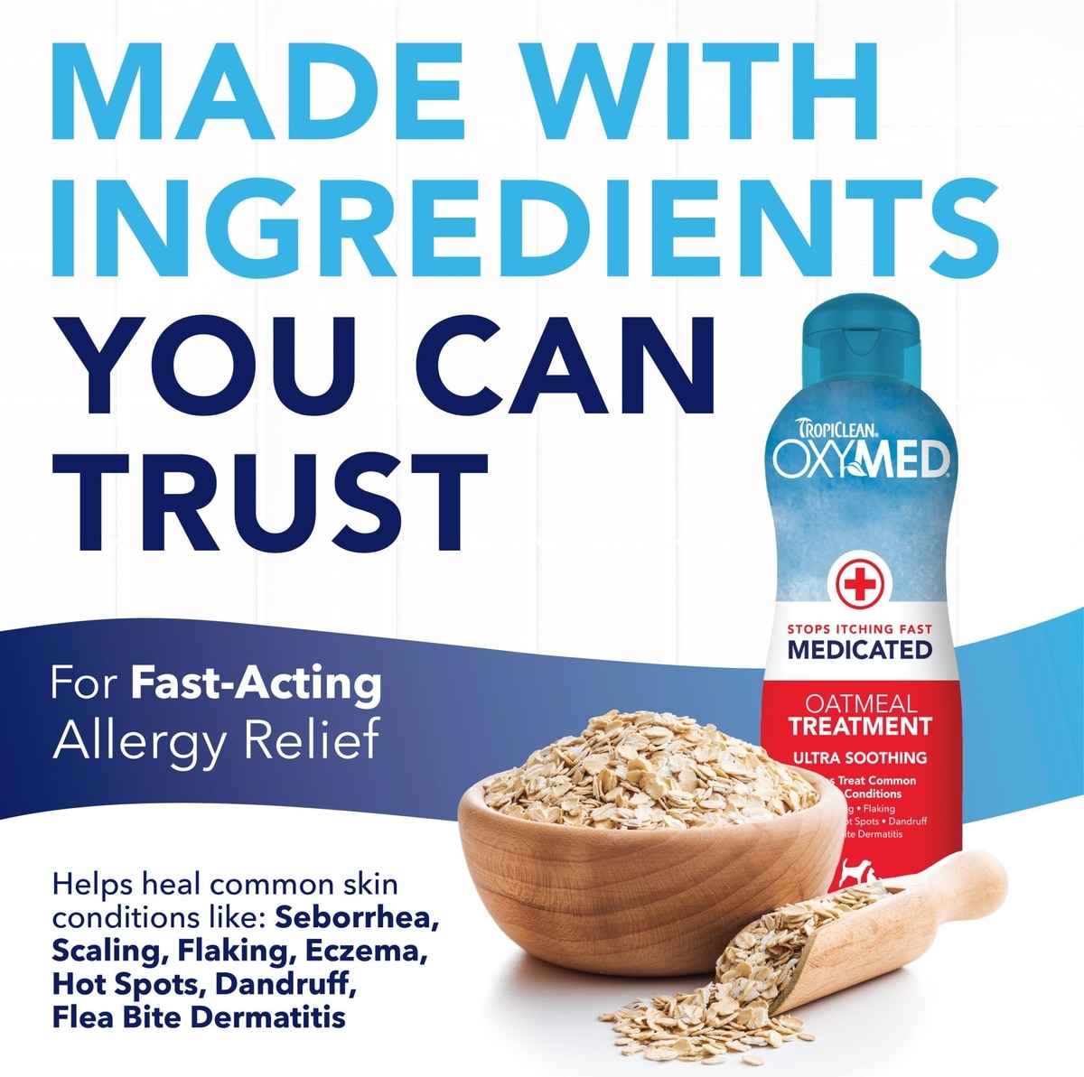 TROPICLEAN OxyMed Medicated Itch Relief Oatmeal Dog Conditioner