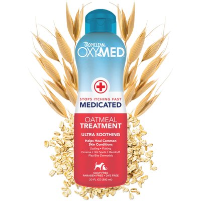 TropiClean TropiClean OxyMed Medicated Itch Relief Oatmeal Dog Conditioner Treatment Rinse, 20-fl oz bottle