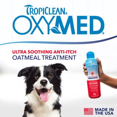 Show full view: TropiClean OxyMed Medicated Itch Relief Oatmeal Dog Conditioner Treatment Rinse, 20-fl oz bottle slide 3 of 11