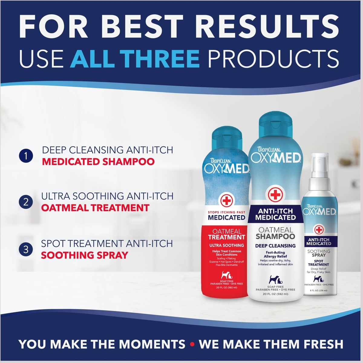 TROPICLEAN OxyMed Medicated Anti-Itch Dog Shampoo, 1-gal bottle