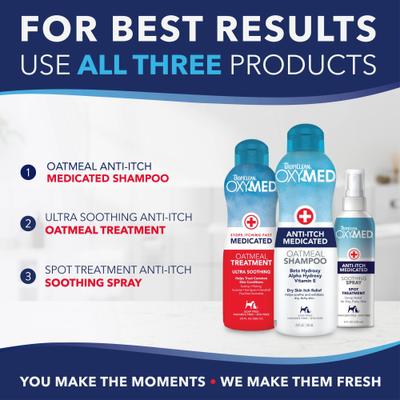 Show full view: TropiClean OxyMed Medicated Anti-Itch Dog Shampoo, 20-fl oz bottle slide 7 of 12