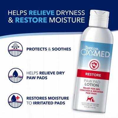 Show full view: TropiClean OxyMed Moisturizing Nose & Paw Lotion with Shea Butter Dog & Cat Cream, 4-fl oz bottle slide 7 of 11