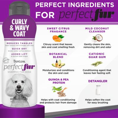 Show full view: TropiClean PerfectFur Detangling Curly & Wavy Coat Dog Shampoo, 16-fl oz bottle slide 4 of 10