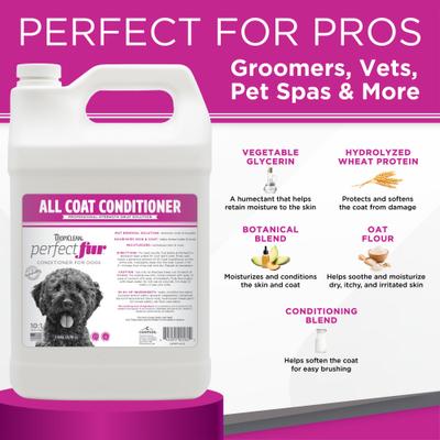 Show full view: TropiClean PerfectFur for All Coats 10:1 Detangling & Moisturizing Dog Conditioner, 1-gal bottle slide 4 of 8