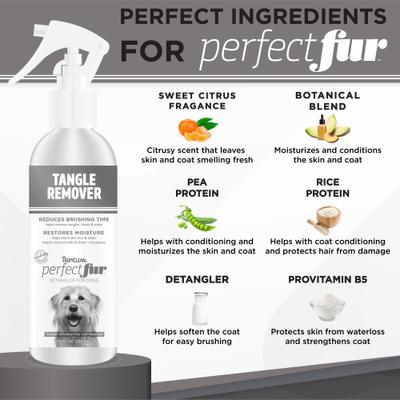 Show full view: TropiClean PerfectFur Tangle Remover Detangling & De-matting Dog Spray, 8-fl oz bottle slide 4 of 9