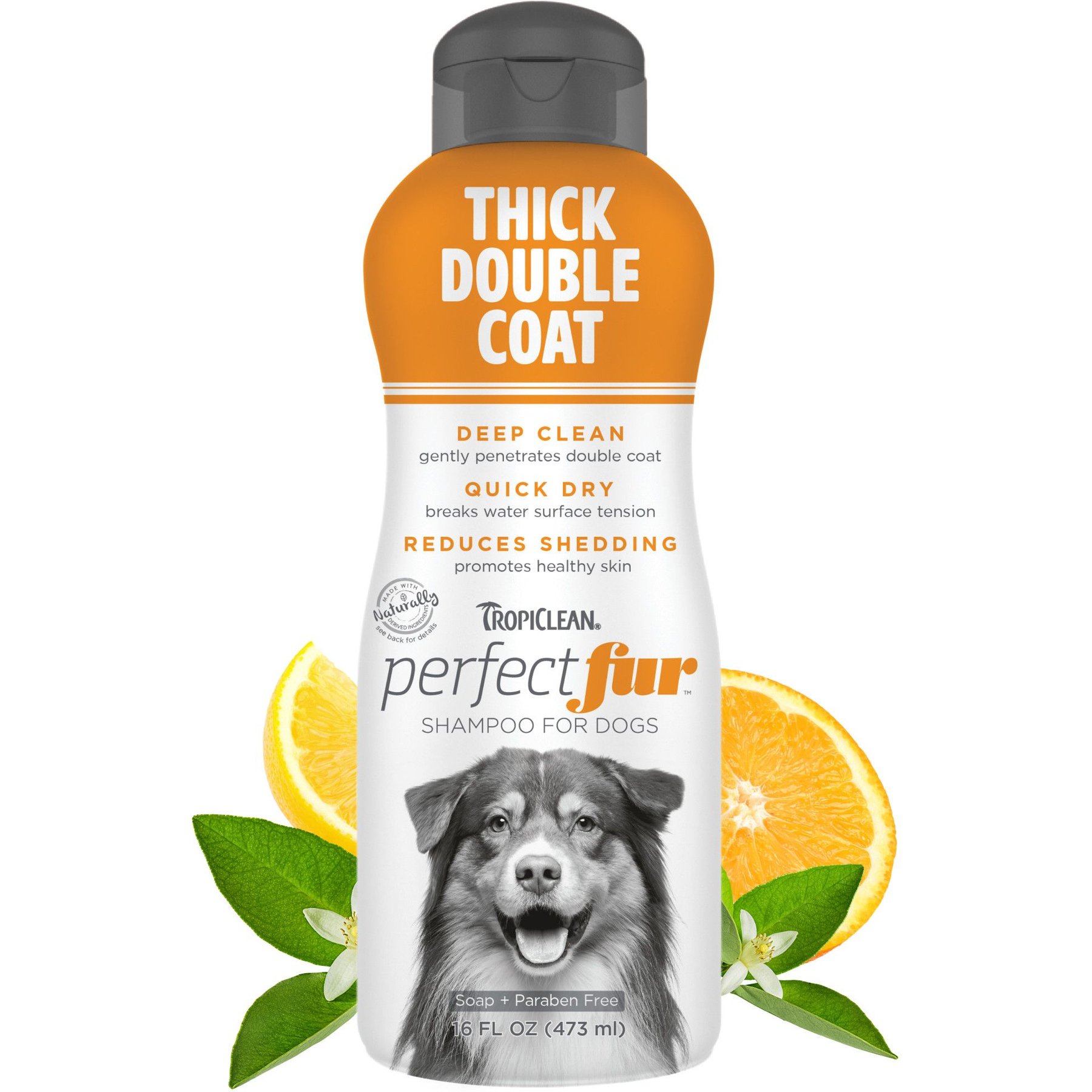 TropiClean PerfectFur Thick Double Coat Shed Reducing Dog Shampoo, 16-fl oz bottle