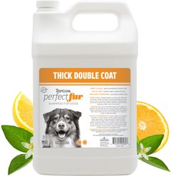 TropiClean PerfectFur Thick Double Coat Shed Reducing Dog Shampoo, 1-gal bottle