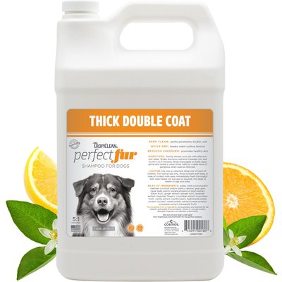 TropiClean TropiClean PerfectFur Thick Double Coat Shed Reducing Dog Shampoo, 1-gal bottle