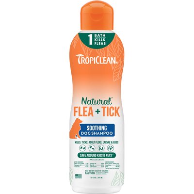 TropiClean TropiClean Plus Soothing Natural Flea & Tick Treatment Dog Shampoo, 20-fl oz bottle