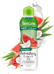 TropiClean Refreshing 2-in-1 Dog Shampoo & Conditioner, Watermelon Scent, 20-fl oz bottle