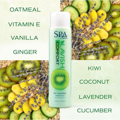 Show full view: TropiClean Spa Comfort Oatmeal Shampoo for Dogs & Cats, Succulent Kiwi Scent, 1-gal bottle slide 6 of 10