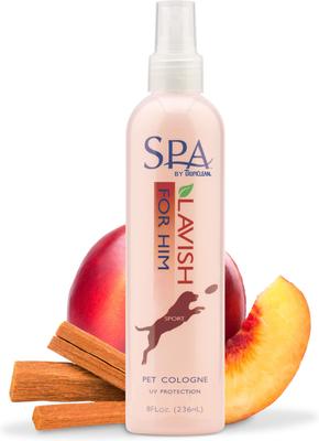 Show full view: TropiClean Spa for Him Dog Cologne Spray, Sporty Oatmeal & Sandalwood Scent, 8-fl oz bottle slide 1 of 11