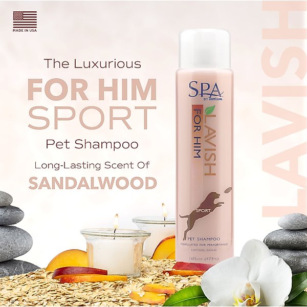 Show full view: TropiClean Spa for Him Oatmeal Dog Shampoo, Sporty Sandalwood Scent, 16-fl oz bottle slide 3 of 10