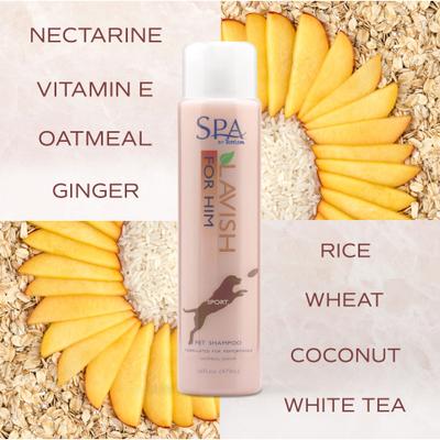 Show full view: TropiClean Spa for Him Oatmeal Dog Shampoo, Sporty Sandalwood Scent, 16-fl oz bottle slide 7 of 11
