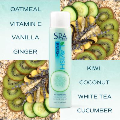 Show full view: TropiClean Spa Lavish Fresh Oatmeal Dog & Cat Shampoo, Refreshing Cucumber Scent, 16-fl oz bottle slide 6 of 10