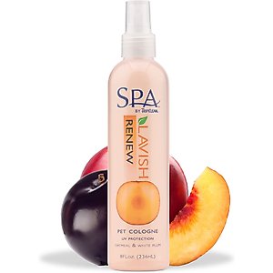 TropiClean Spa Renew Dog Cologne Spray, Luscious Sweet Plum & Peaches Scent, 8-fl oz bottle