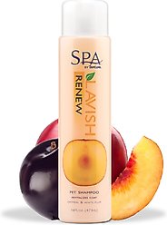 TropiClean Spa Renew Oatmeal Dog & Cat Shampoo, Luscious Sweet Plum & Peaches Scent, 16-fl oz bottle
