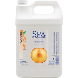 TropiClean Spa Renew Oatmeal Dog & Cat Shampoo, Luscious Sweet Plum & Peaches Scent, 1-gal bottle