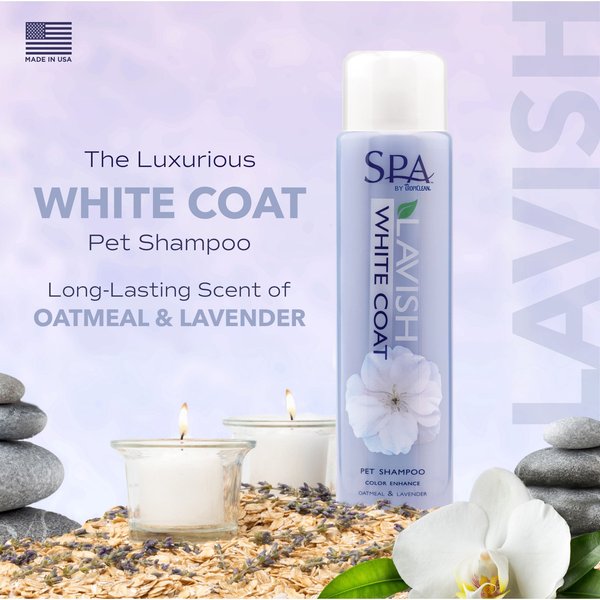 Show full view: TropiClean Spa White Coat Dog & Cat Shampoo, Luxurious Lavender Scent, 16-fl oz bottle slide 3 of 10