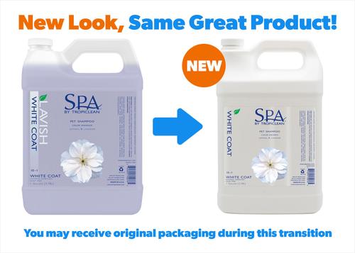 Show full view: TropiClean Spa White Coat Dog & Cat Shampoo, Luxurious Lavender Scent, 1-gal bottle slide 3 of 11