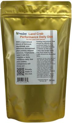 Show full view: TropicZone Land Crab Performance Daily Diet Reptile Food, 16-oz bag slide 2 of 2