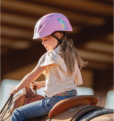 Show full view: Troxel Youngster Horse Riding Helmet, Pink Unicorn, X-Small slide 4 of 9