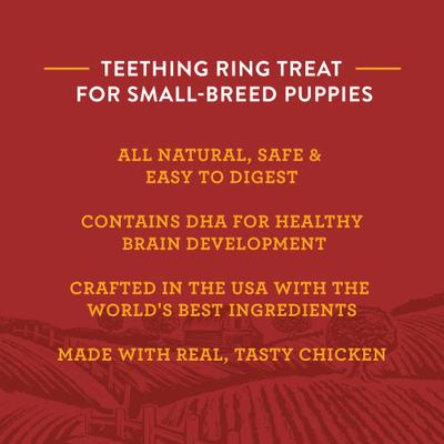 Show full view: True Acre Foods Small Breed Puppy Dental Teething Treat, Original Flavor with Real Chicken Dog Treats, 12 count bundle slide 7 of 11