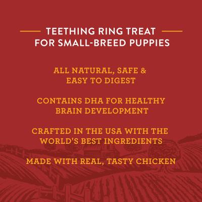Show full view: True Acre Foods Small Breed Puppy Dental Teething Treat, Original Flavor with Real Chicken Dog Treats, 6 count slide 7 of 11