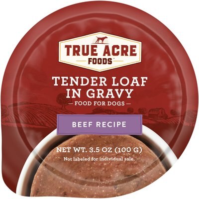 True Acre Foods True Acre Foods Beef Recipe Tender Loaf in Gravy, Wet Dog Food, 3.5-oz cup, case of 12