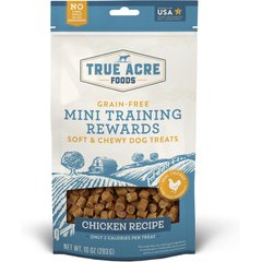 True Acre Foods Chicken Recipe Mini-Training Rewards Grain-Free Soft & Chewy Dog Treats, 10-oz bag