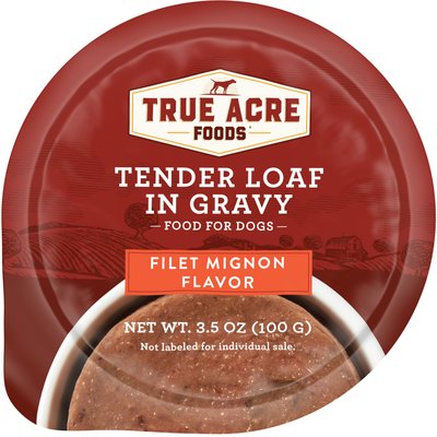 True Acre Foods True Acre Foods Filet Mignon Flavor Tender Loaf in Gravy, Wet Dog Food, 3.5-oz cup, case of 12