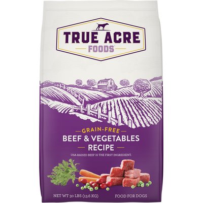 True Acre Foods True Acre Foods Grain-Free Beef & Vegetable Dry Dog Food, 30-lb bag