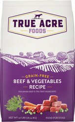 True Acre Foods Grain-Free Beef & Vegetable Dry Dog Food, 40-lb bag slide 1 of 8