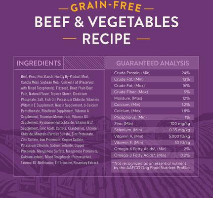 Show full view: True Acre Foods Grain-Free Beef & Vegetable Dry Dog Food, 40-lb bag slide 8 of 11