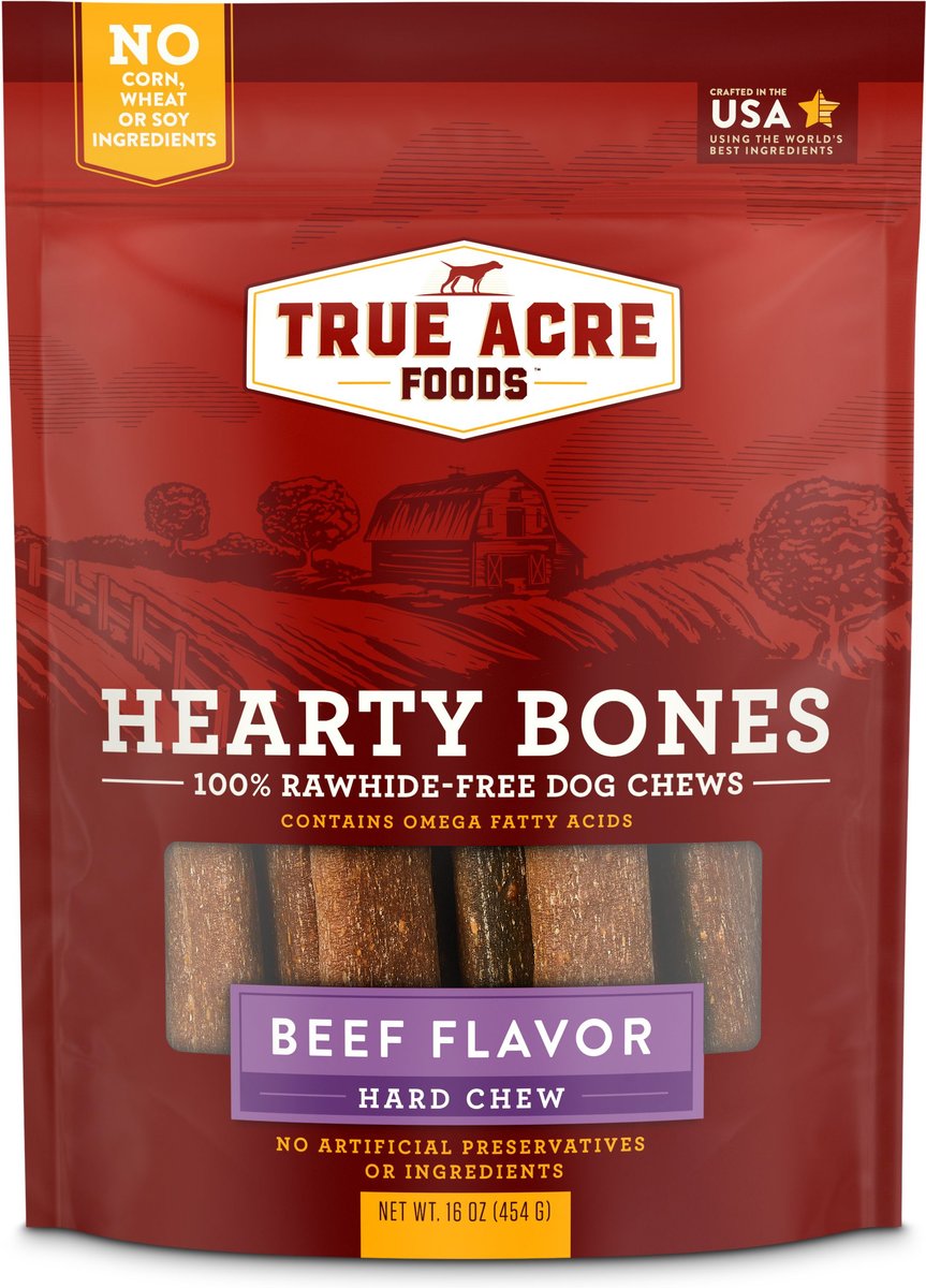True Acre Foods Hearty Bones Beef Flavored Treats, 16-oz bag