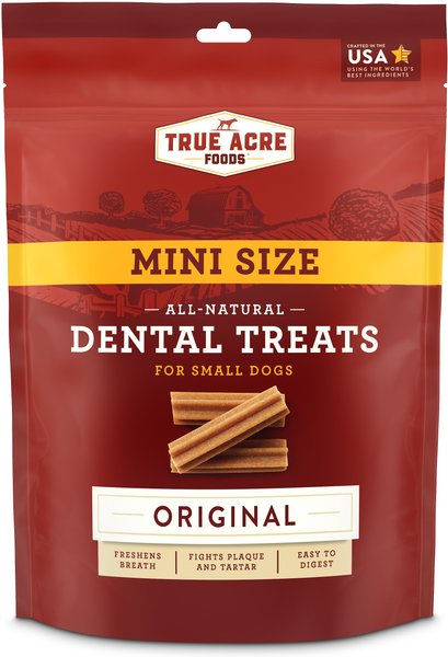 True Acre Foods Mini All-Natural Dental Chew Sticks, Original Flavor